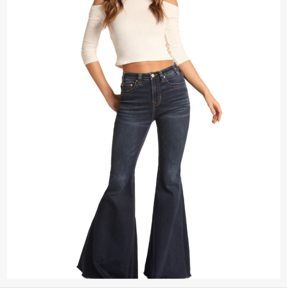 Wm Rock&Roll denim bell bottom 28W x 32L - Picture 2 of 8